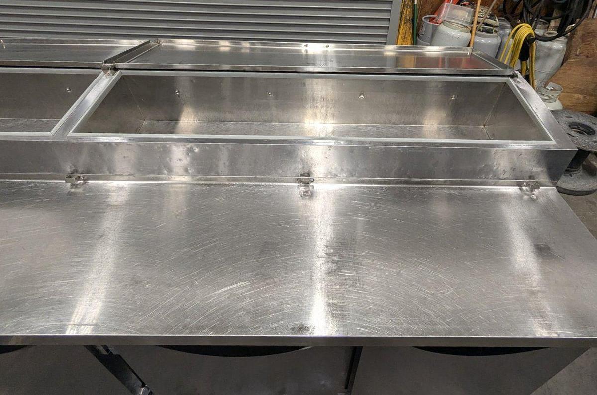 Used Victory VPT-119 119" Four Door Refrigerated Pizza/Salad & Sandwich Prep Table