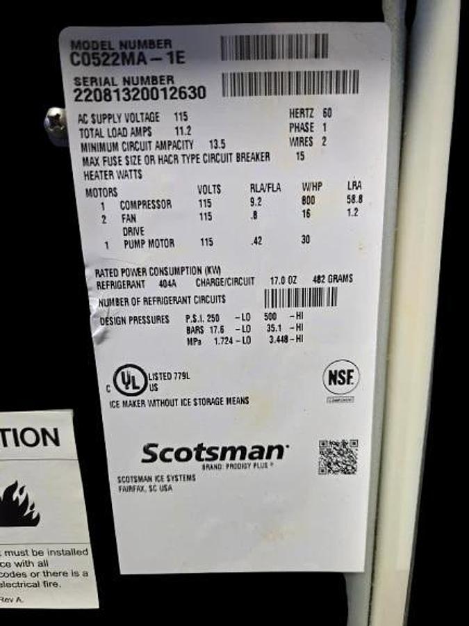 Used Scotsman C0522MA-1E Ice Cube Machine