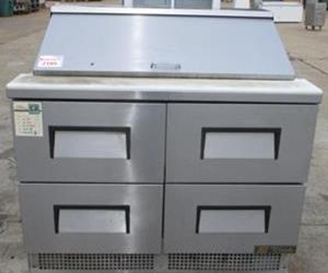 Used True 48" sandwich prep table with drawers