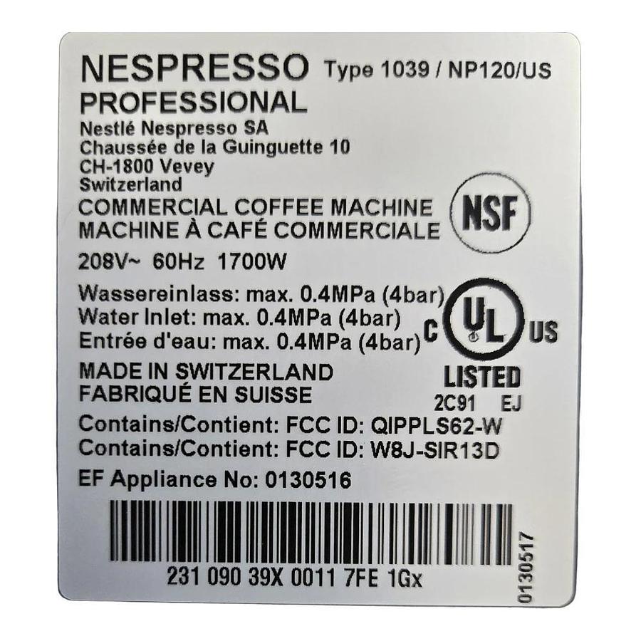 Used Nespresso Momento 120 Coffee Milk Machine -WARRANTY