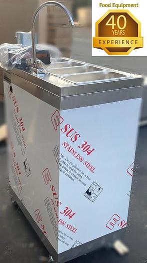 4 Compartment portable hand sink - hot and cold water -