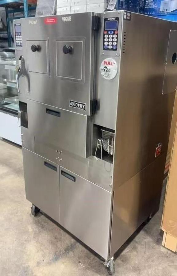 Used AutoFry MTI-40 series commercial deep fryer - double ventless grease fryer