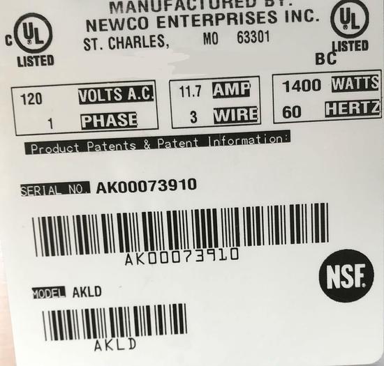 Used Newco air pot brewer - Model AKLD -