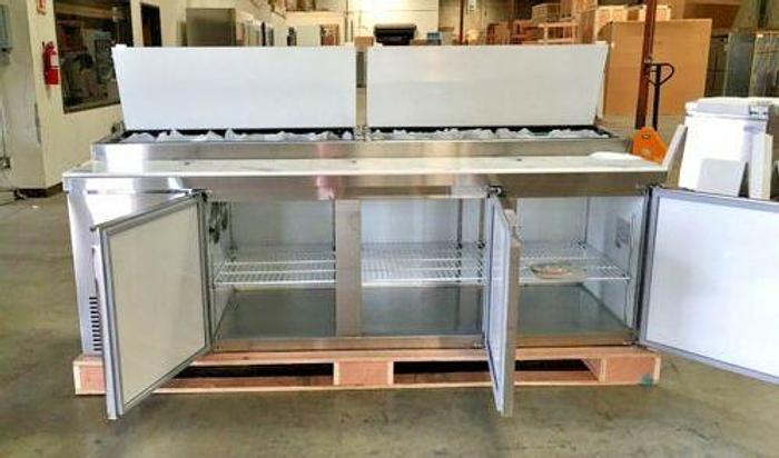 NEW 92" Commercial Pizza Prep Table Refrigerator