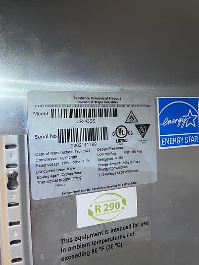 Refurbished Cooler | Excellence Industries | Model # CR-43SS