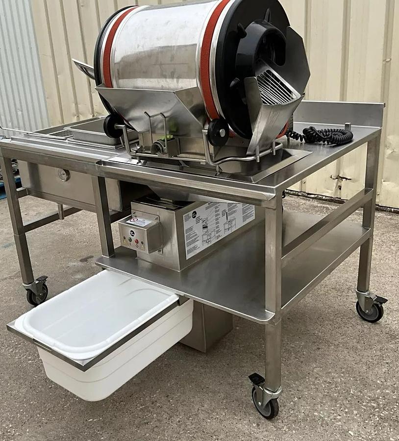 Used Ayrking breading station BBSU ice down with tumbler 5004706 Drum Roll Breader
