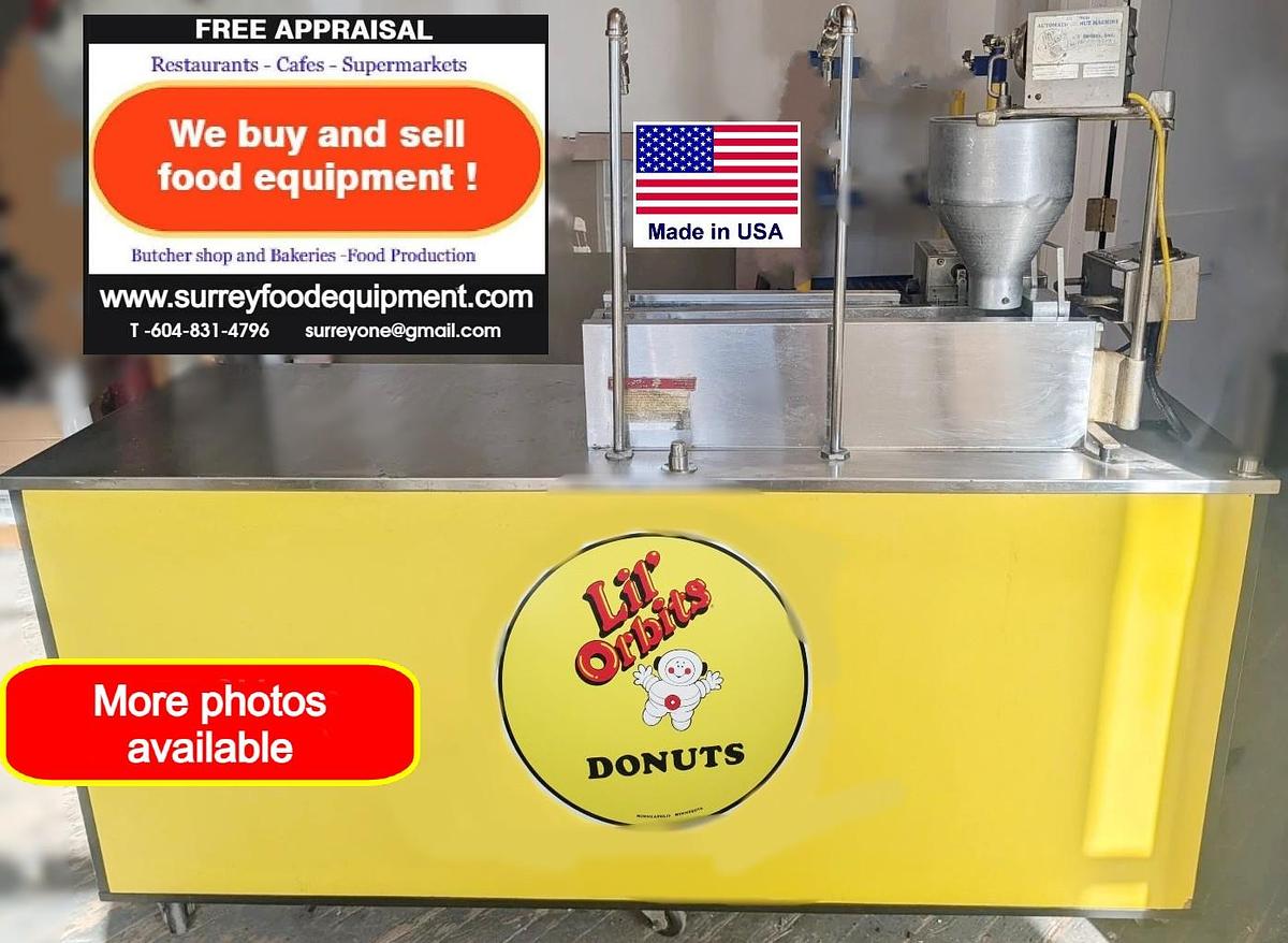 Used Lil Orbits Donut Machine Maker ~ W/ Cart, Hood & Fryer Ready to ROLL Doughnut!