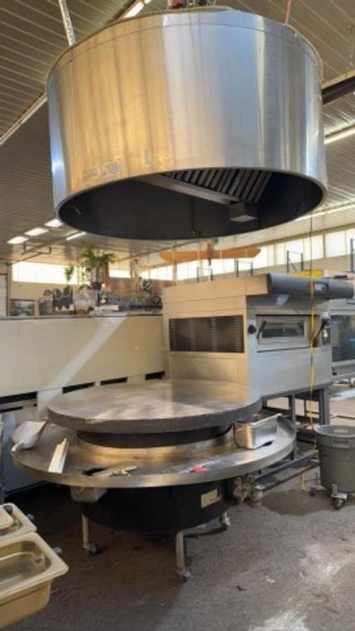 Used Mongolian grill 52 inches diameter with exhaust hood