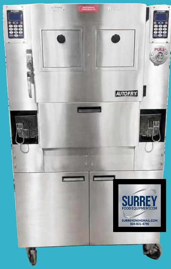 Used AutoFry MTI-40 series commercial deep fryer - double ventless grease fryer