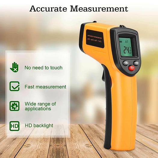 Temp-Meter Temperature Gun Non-contact Digital Laser IR Infrared Thermometer
