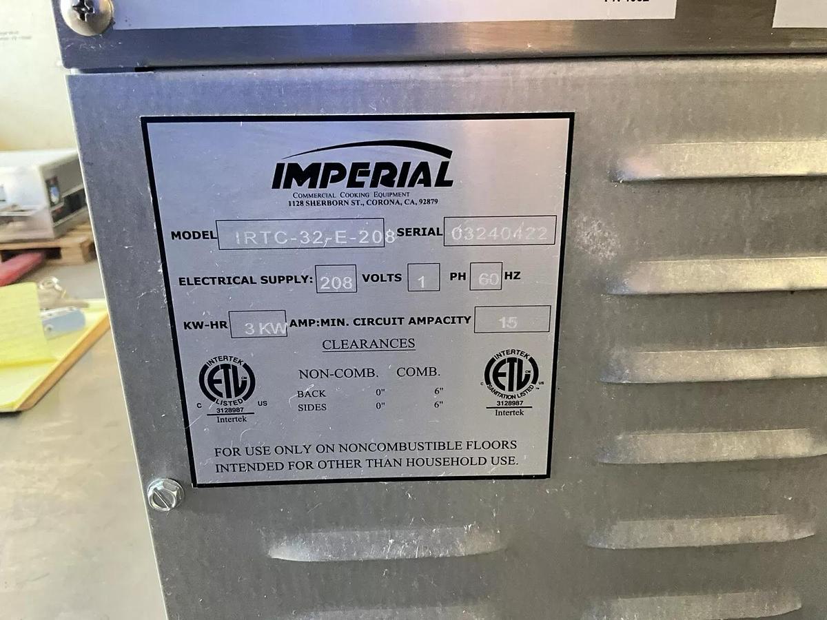 Used Imperial IRTC-32 Fryer 6 gal Electric Rethermalizer pasta cooker steamer