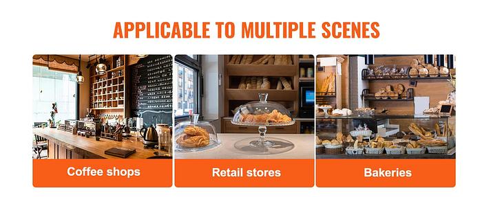 Used Pastry Display Case, 3-Tier Commercial Countertop Bakery Acrylic Display Case - 20.7" wide