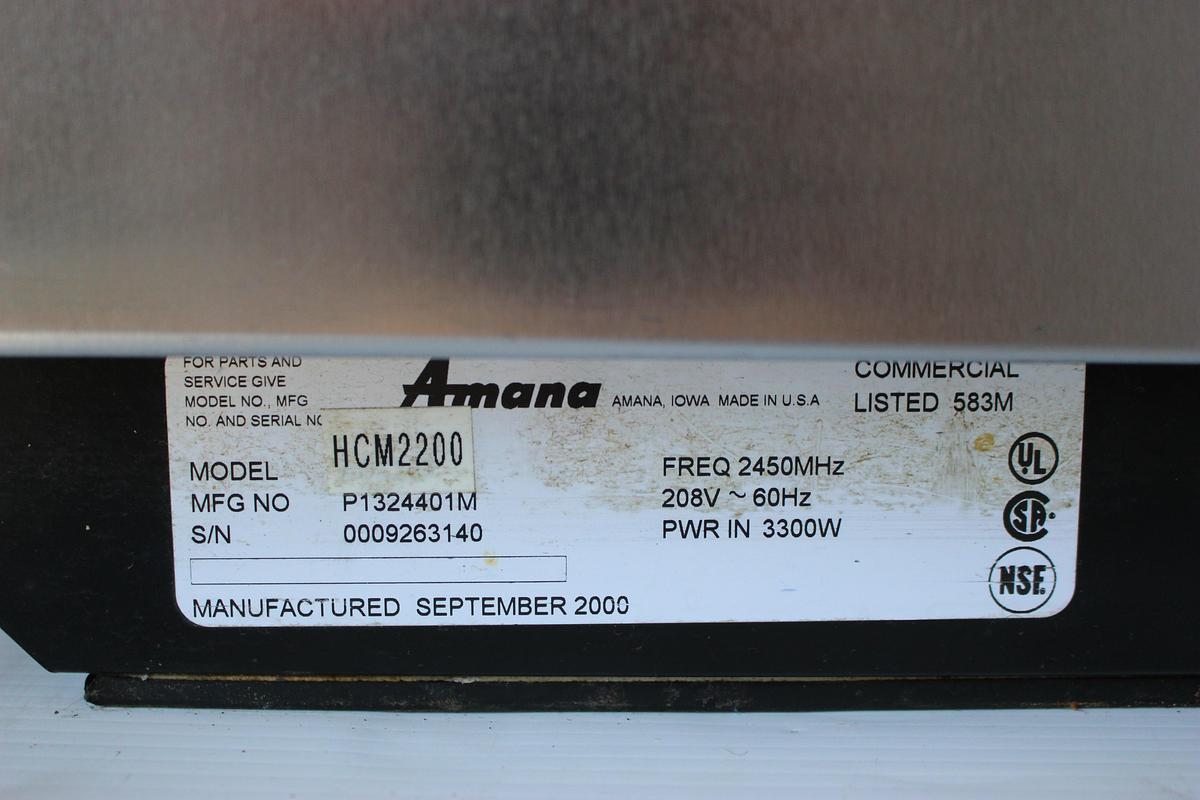 Used Amana Microwave Convection Oven Model: HCM2200 - SEE VIDEO