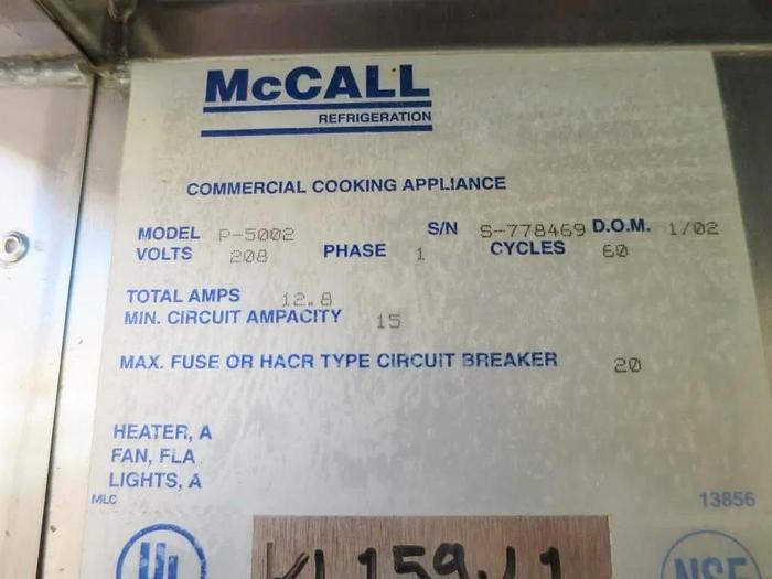 Refurbished McCall 2 door proofer - ROLL IN MODEL - P-5002