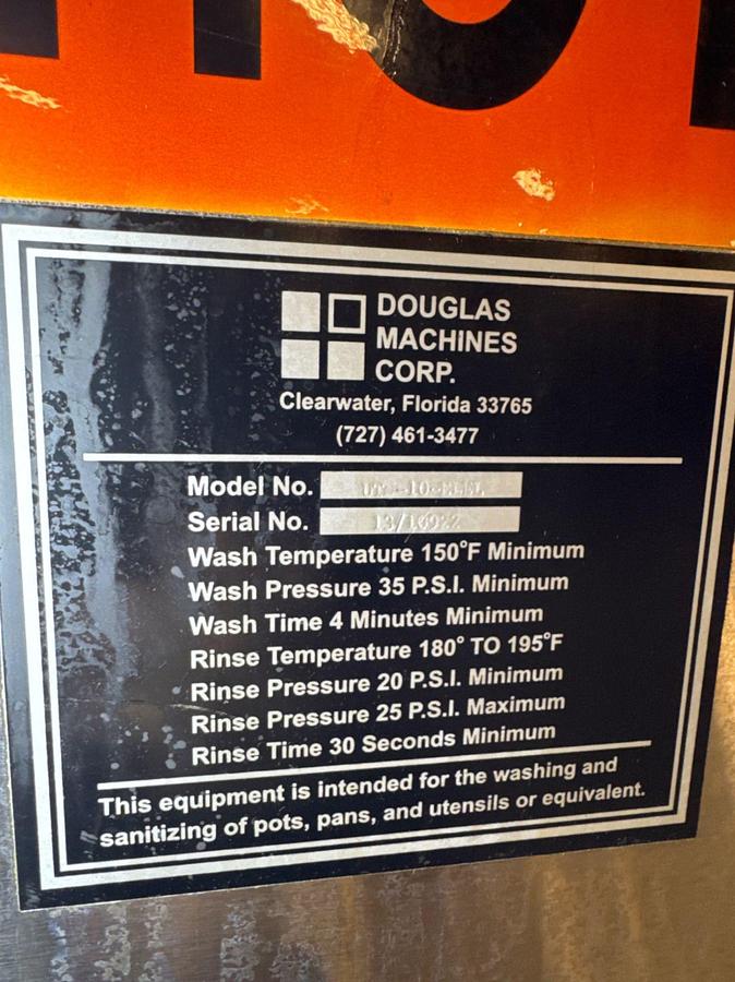 Used Douglas Pot / Pan / Utensil Commercial S/S Washer