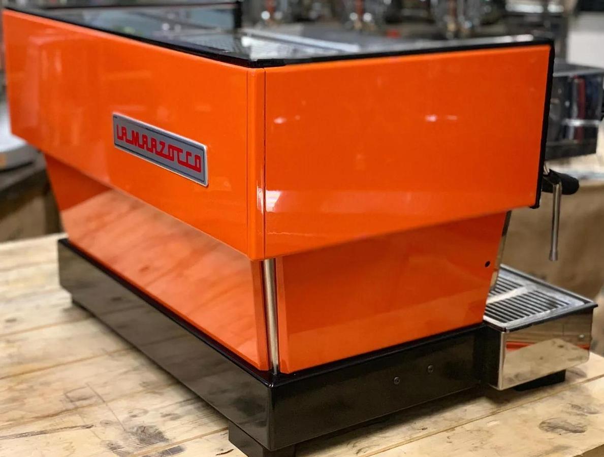Refurbished LA MARZOCCO LINEA CLASSIC 2 GROUP ORANGE ESPRESSO COFFEE MACHINE COMMERCIAL CAFE