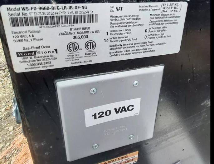 Refurbished Woodstone Oven - Model