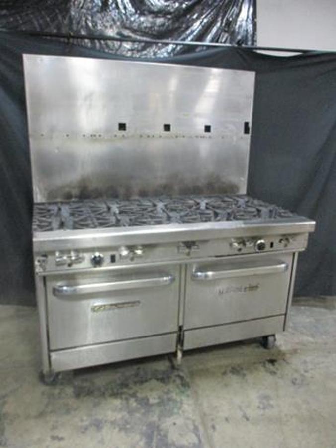 Used Southbend 60in 10 Burner Range With Double Oven On Casters