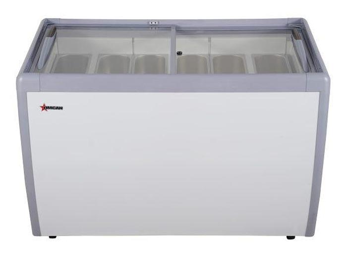 50″ Nine Pan Gelato Dipping Cabinet with Flat Sneeze Guard and Pans