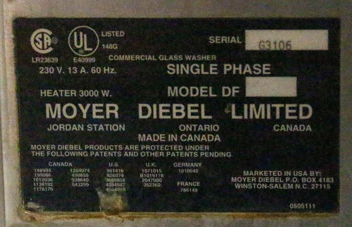 Used MOYER DIEBEL CAROUSEL GLASS WASHER