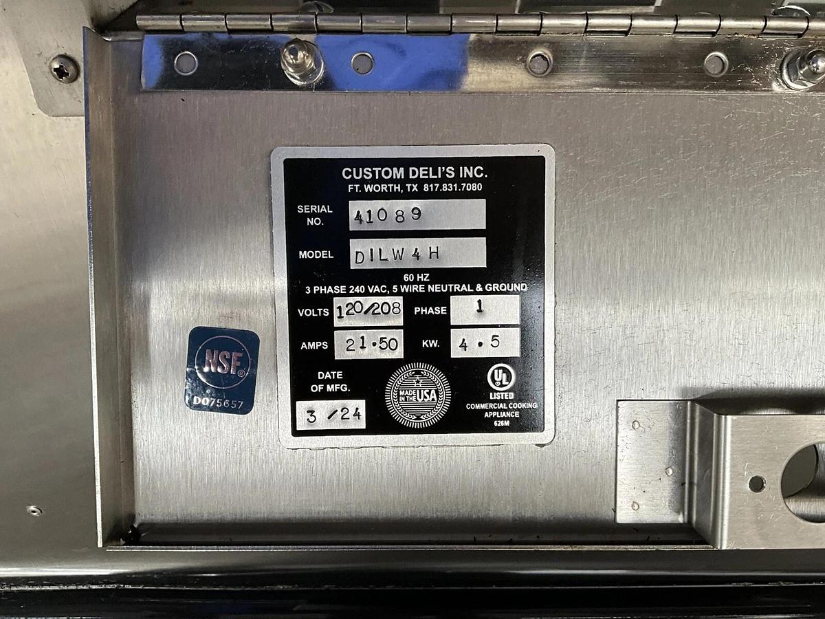 Used 2024 Custom Deli island Hot Food Merchandiser Self-Service Heated Warmer DILW4H