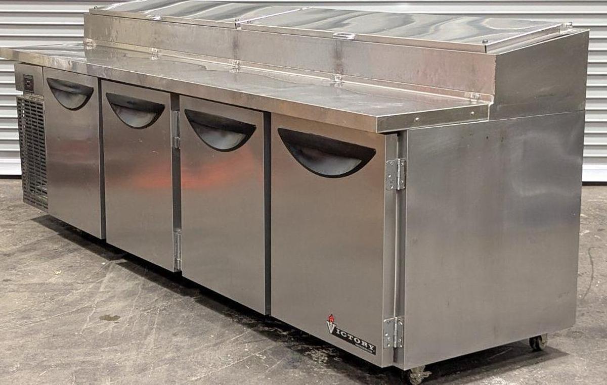 Used Victory VPT-119 119" Four Door Refrigerated Pizza/Salad & Sandwich Prep Table