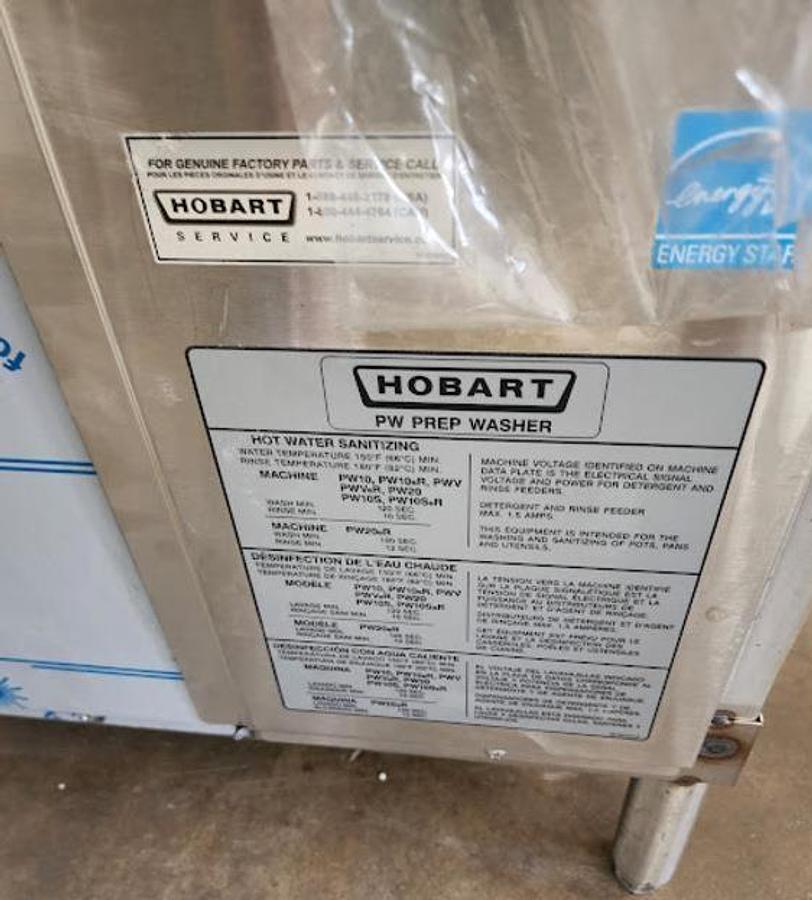 Used NEW HOBART HIGH TEMP DISHWASHER - PAN WASHER- MODEL PW20ER -brand new - price has been slashed