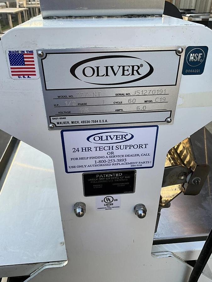 Used 2019 Oliver Bakery Bread Slicer 777-NT with zip tie bag sealer Artisan Bread