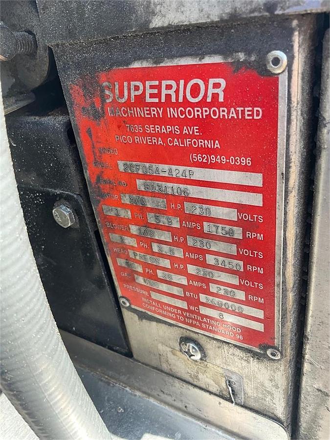 Used Superior gas corn and tortilla line with conveyors