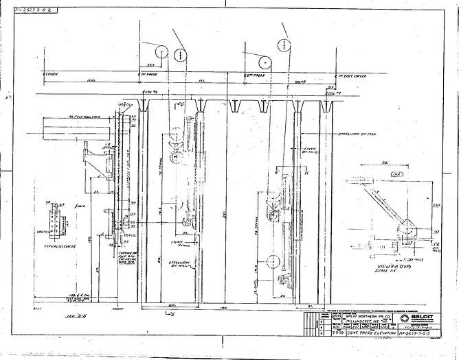 Used Beloit  Second Plain Press, 400 Pli, 28" Dia Rubber Covered Roll, 26" Dia Granite Top Roll #23016