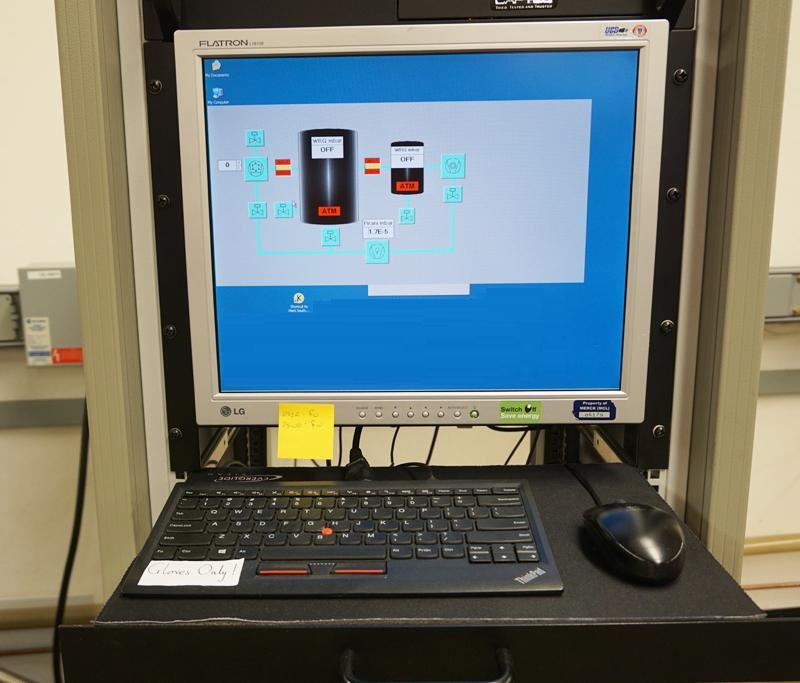 Used 2008 Kurt Lesker SPECTROS deposition system with 4-pocket E-beam gun, 3 Thermal sources and load lock