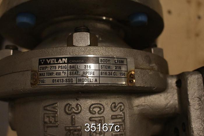 Unused Velan 01413-SSGA 3" Control Ball Valve #35167