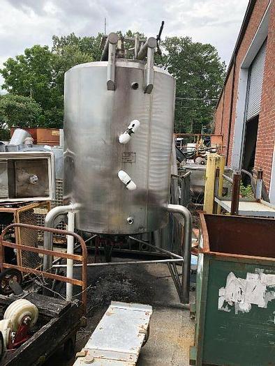 Used 400 GALLON CHERRY BURRELL STAINLESS STEEL MIX TANK – 100 PSI  JACKET (#9734)