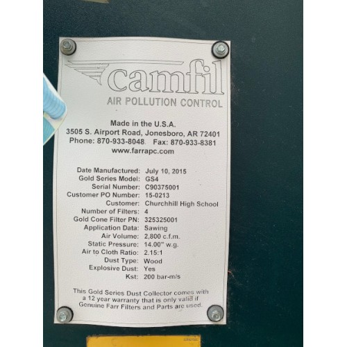 Used 2015 Camfil GS4 Dust Collector