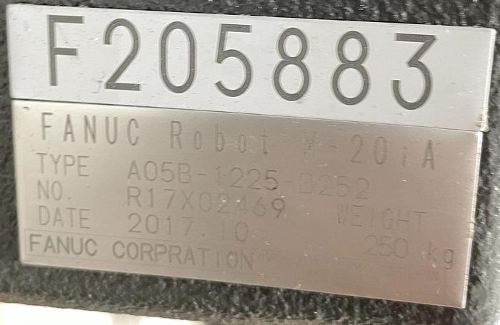 Used FANUC M20iA 6 AXIS ROBOT WITH R30iB PLUS CONTROLLER