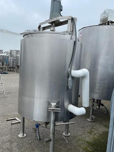 Used 1992 280 Gallon Vertical Stainless Steel Jacketed Mix Tank