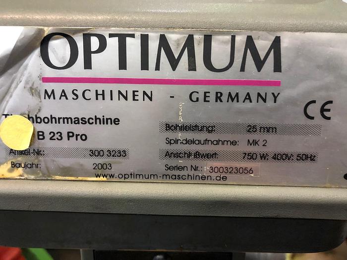 Gebraucht 2003 Tischbohrmaschine OPTIMUM B 23 PRO
