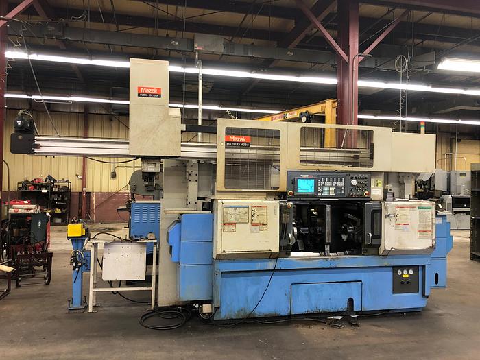 Used 2003 Mazak Multiplex 4200 Dual Spindle CNC Lathe
