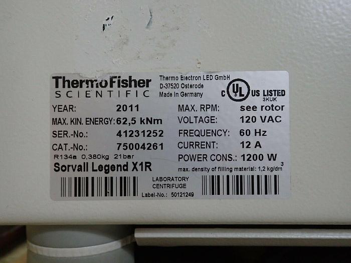 Used Thermo Fisher Scientific 75004261 Sorvall Legend X1R Centrifuge
