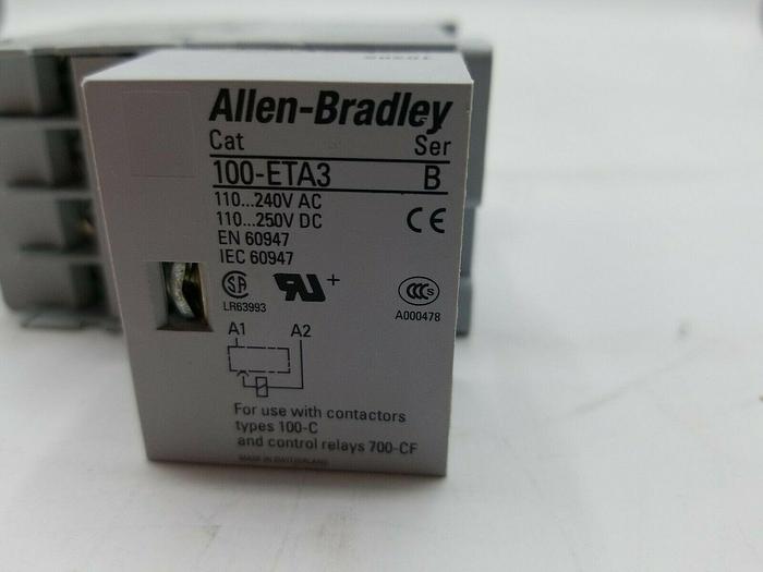 Used Allen Bradley 700-CF400* Ser A. 100-ETA3 Ser B Relay Control 110v, 120v