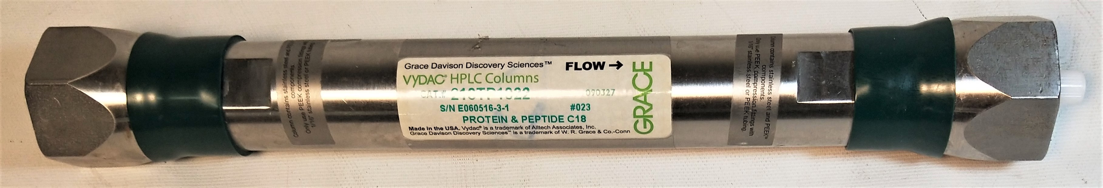 New Open Box (1500) Vydac 218TP1022 C18 Preparative HPLC Column - 25 cm × 22 mm x 10µm