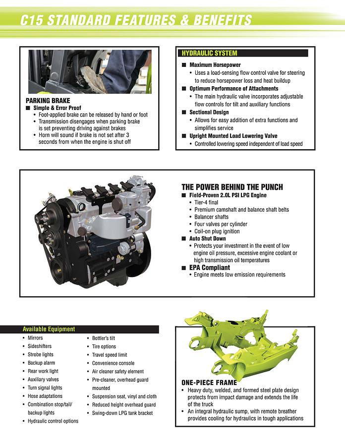 Clark C15 IC-Pneumatic LPG 3000lbs Capacity