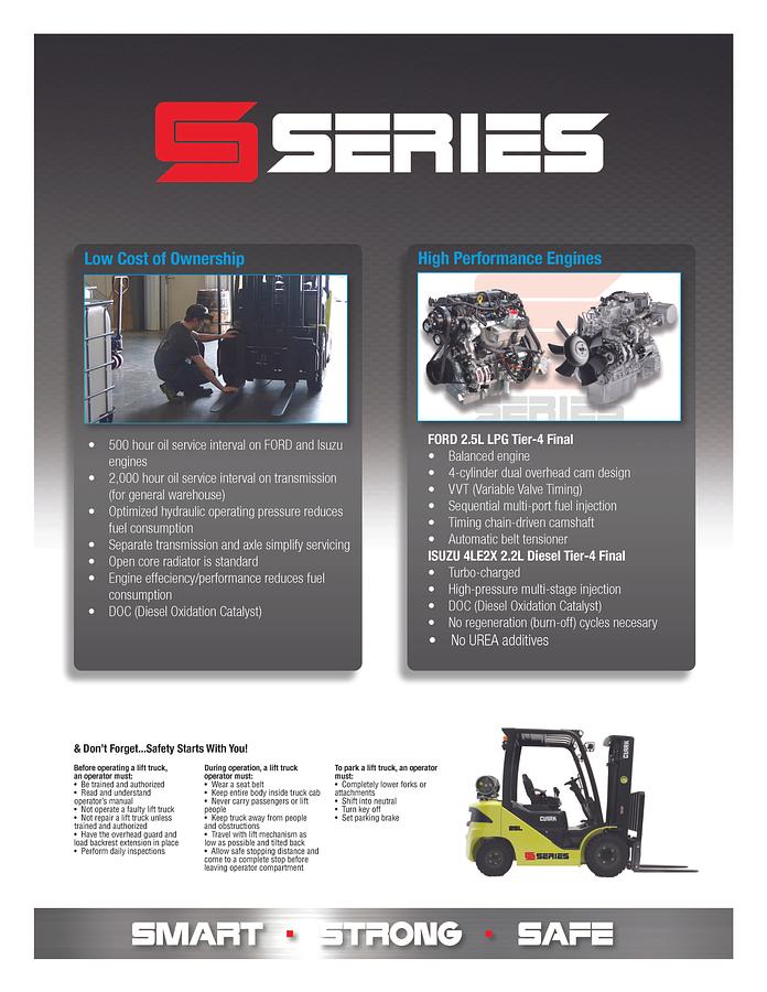 NEW Clark S30L IC Combustion LPG Pneumatic Tires 6000lbs capacity