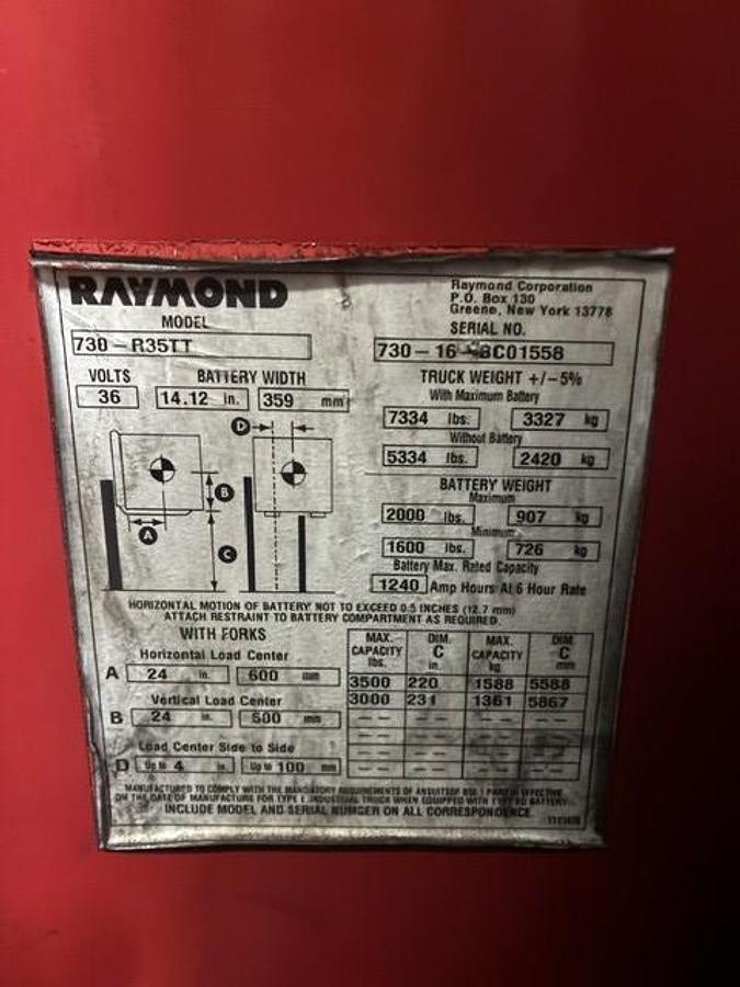 Used 2016 Raymond 730-R35TT