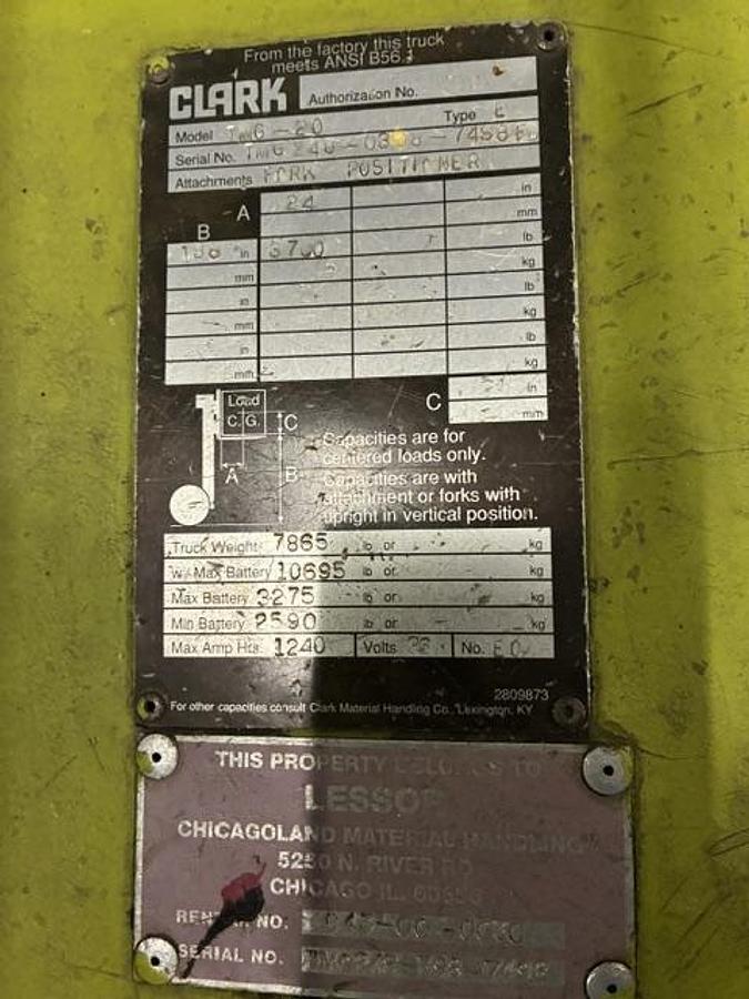 Used 2000 Clark TMG20