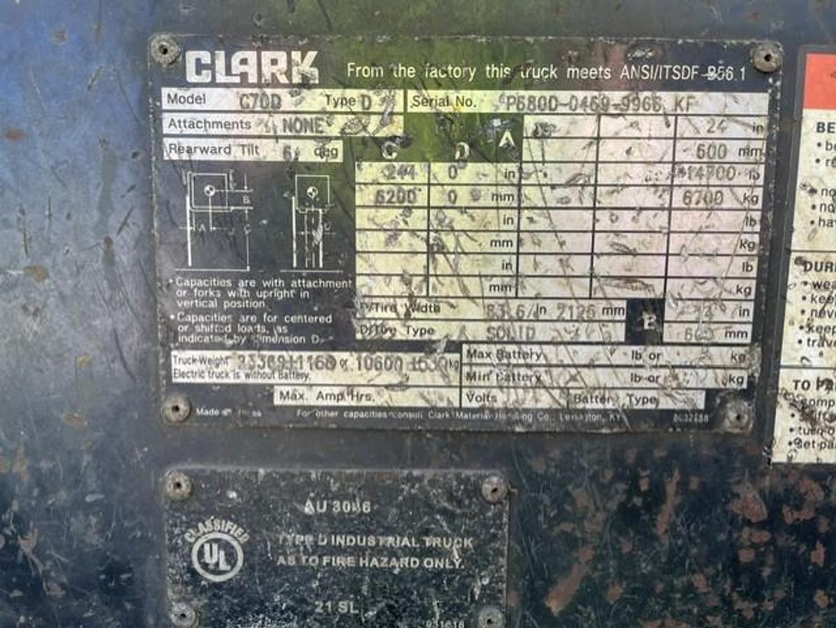 Used 2019 Clark C70D
