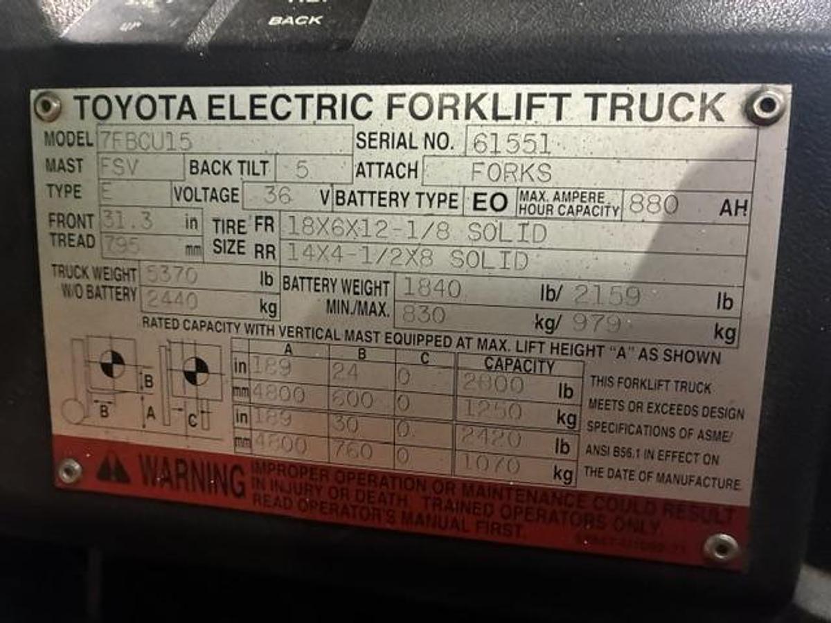 Used 2003 Toyota 7FBCU15