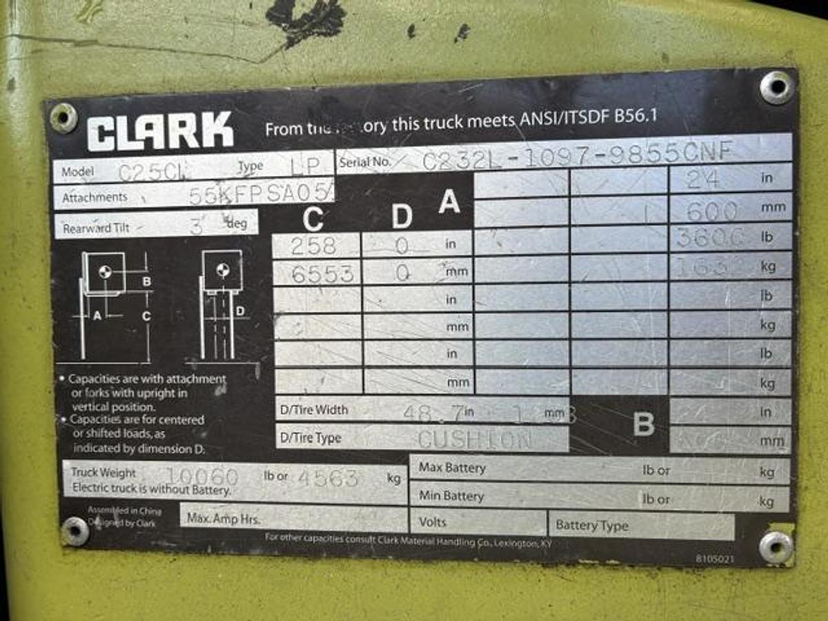 Used 2015 Clark C25CL