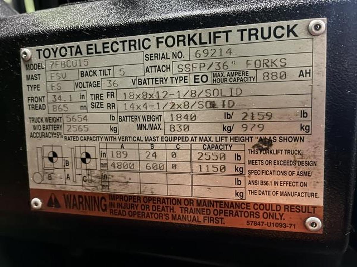 Used 2017 Toyota 7FBCU15