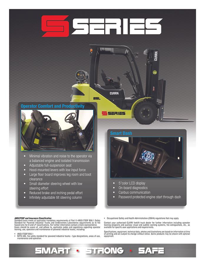 NEW Clark S30L IC Combustion LPG Pneumatic Tires 6000lbs capacity